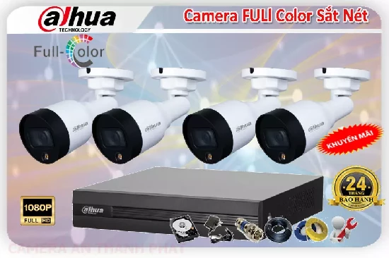 Lắp camera dahua full color sắc nét, Bộ camera có màu ban đêm, lắp camera Full Color trọn bộ Dahua
