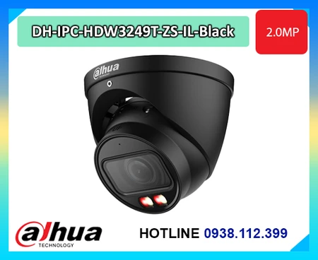 Camera Dahua DH-IPC-HDW3249T-ZS-IL-Black, Camera Eyeball 2MP Dahua WizSense, Camera Dahua vari-focal 2.7-13.5mm, Camera Dahua Smart Dual Light 50m, Camera AI Dahua SMD 4.0
