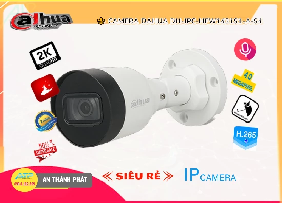  Camera An Ninh  DH-IPC-HFW1431S1-A-S4 với thông số quan trọng Chất Lượng Hình Độ phân giải Ultra 2k Chất Lượng hình ảnh ban đêm Hồng Ngoại 30m Trang Bị Thu Âm trang bị xem ban đêm thông minh Hồng Ngoại Smart IR hình ảnh sắt nét với chip CMOS lưu trữ lâu hơn H.265+/H.265/H.264+/H.264 Công nghệ hình Ảnh IP POE Thiết kế mỹ thuật Thân Kim Loại xử lý hình ảnh thiếu sáng Hồng Ngoại Smart IR Trang bị Hồng Ngoại Smart IR Lắp trong nhà tốt hơn