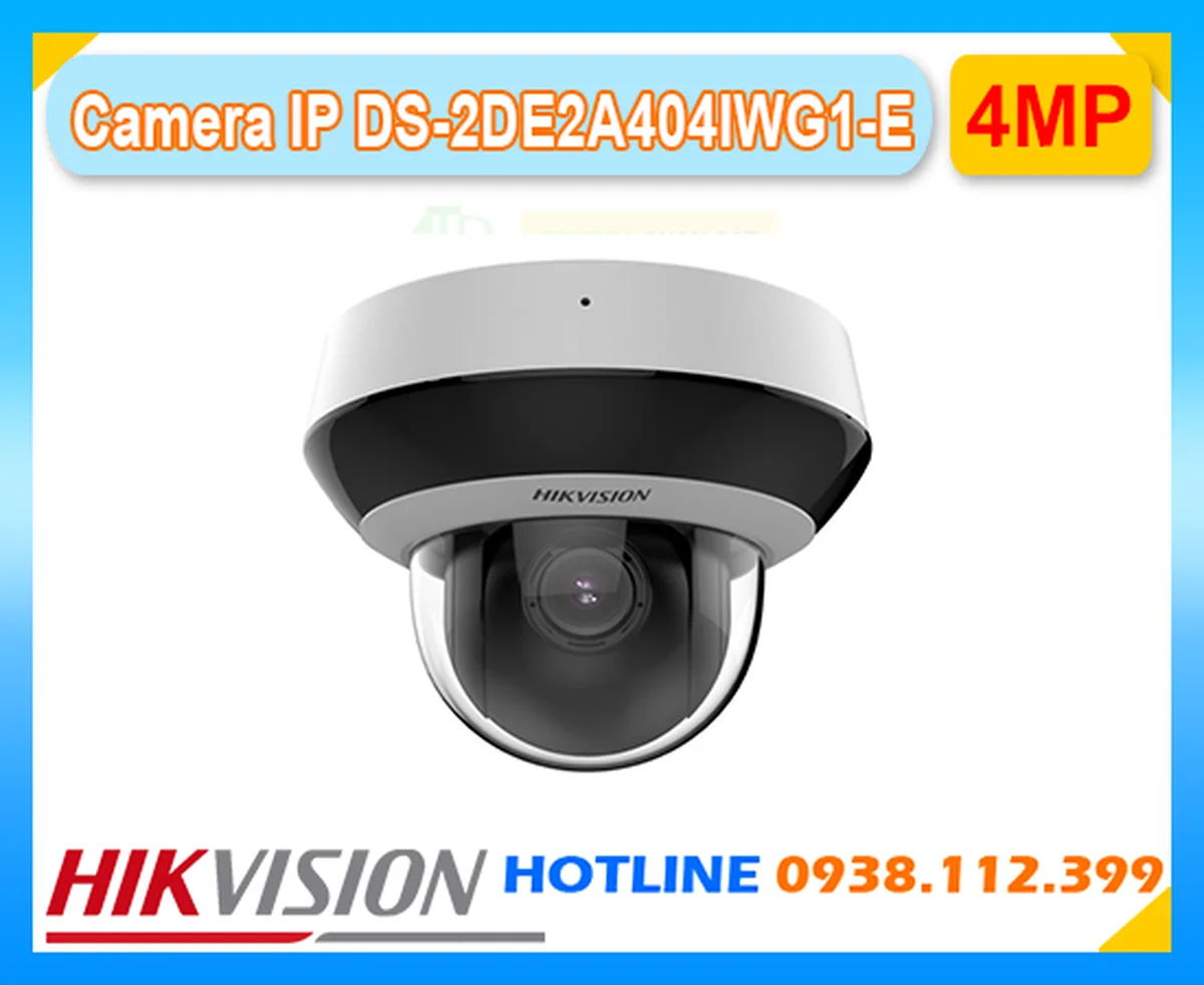 Camera IP Hikvision DS-2DE2A404IWG1-E Mini PTZ AcuSense 4MP tích hợp Wi-Fi zoom quang 4X Công nghệ AI nhận diện người và phương tiện đàm thoại hai chiều hỗ trợ H.265+ và khe thẻ nhớ tối đa 512GB 