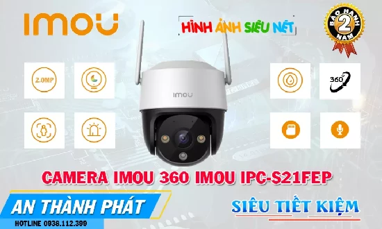  Lắp đặt camera IPC-S21FEP chính hãng Imou quan sát hình ảnh Full HD 1080P sắc nét, tích hợp các chức năng bảo vệ an ninh thông minh tiện lợi như cảnh báo chuyển động, đàm thoại 2 chiều, quay xoay 360 độ, chi phí lắp đặt rẻ tiết kiệm túi tiền cho gia đình bạn