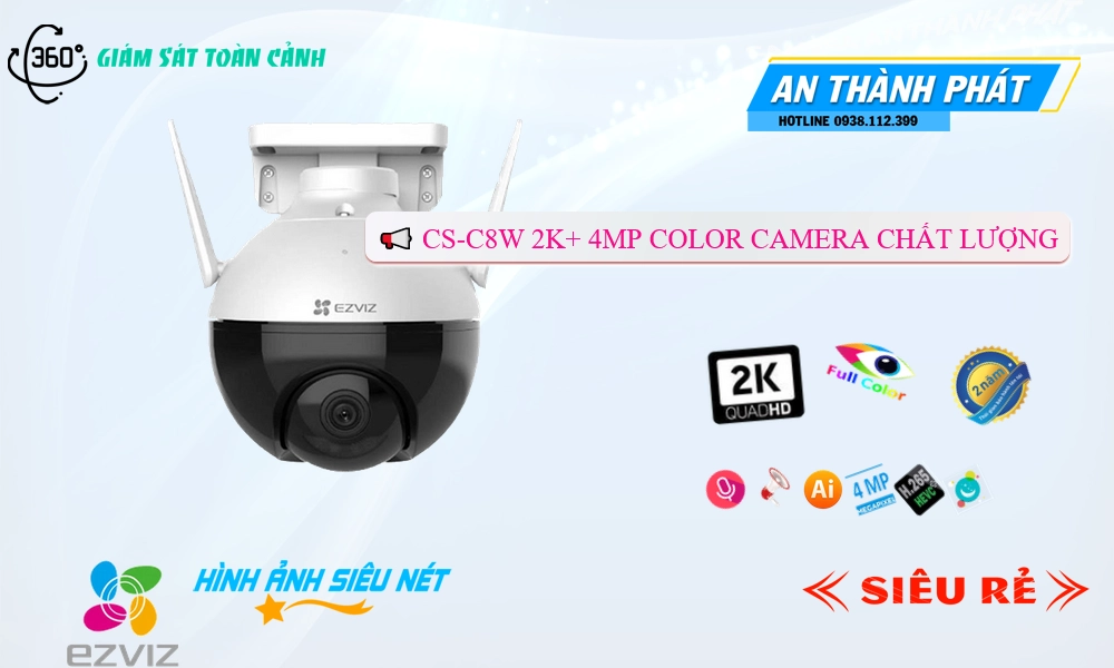CS-C8W 2K+ 4MP Color Camera Wifi Ezviz Giá tốt CS-C8W 2K+ 4MP Color Camera Wifi Ezviz Giá tốt