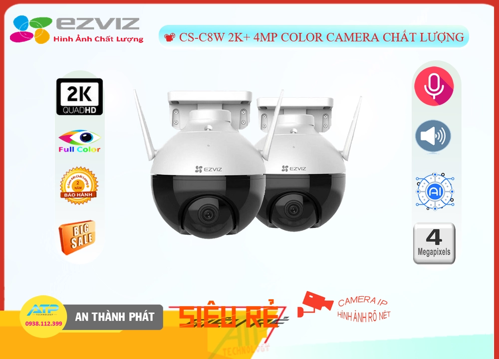 CS-C8W 2K+ 4MP Color Camera Wifi Ezviz Giá tốt CS-C8W 2K+ 4MP Color Camera Wifi Ezviz Giá tốt