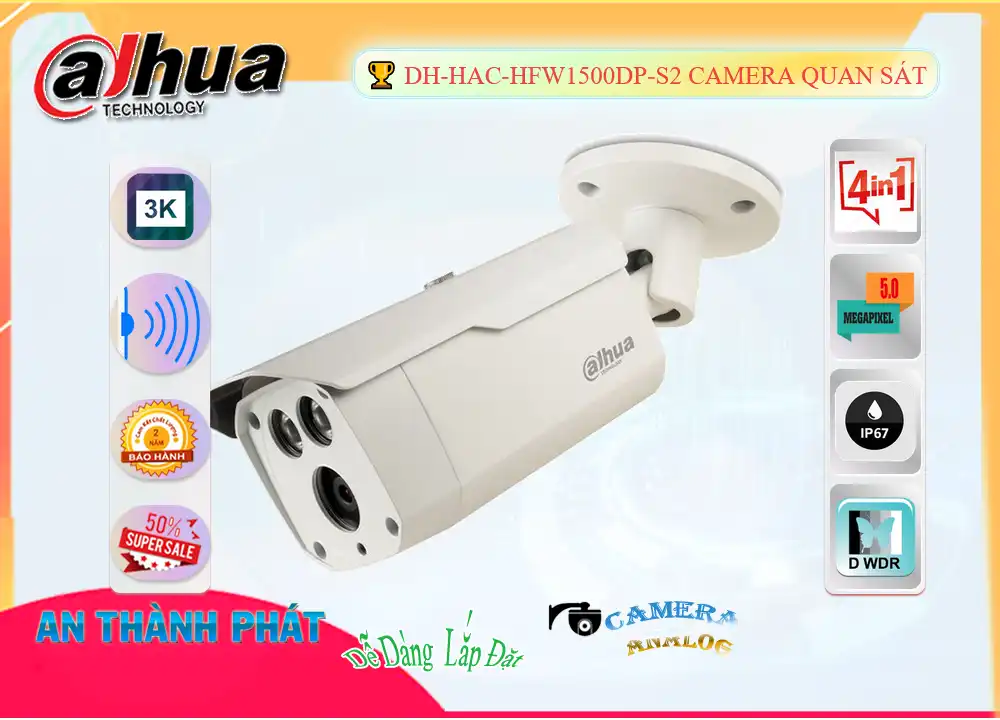 🌟👌 Camera Dahua Thiết kế Đẹp DH-HAC-HFW1500DP-S2 🌟👌 Camera Dahua Thiết kế Đẹp DH-HAC-HFW1500DP-S2