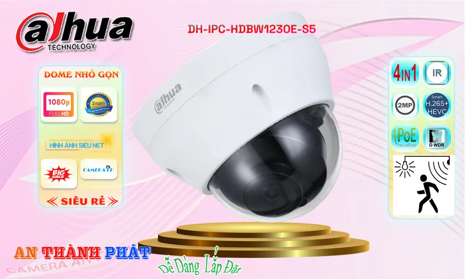 Camera Dahua DH-IPC-HDBW1230E-S5 Camera Dahua DH-IPC-HDBW1230E-S5