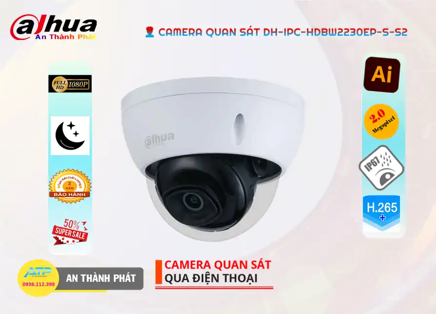 DH-IPC-HDBW2230EP-S-S2 Camera Chính Hãng Dahua DH-IPC-HDBW2230EP-S-S2 Camera Chính Hãng Dahua