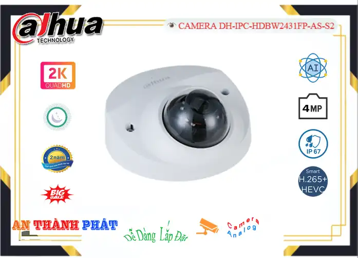 🌟👌 DH-IPC-HDBW2431FP-AS-S2 Dahua đang khuyến mãi