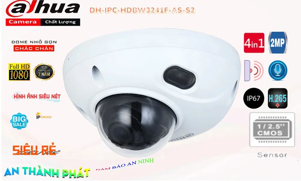 Camera Dahua DH-IPC-HDBW3241F-AS-S2 Mẫu Đẹp Camera Dahua DH-IPC-HDBW3241F-AS-S2 Mẫu Đẹp