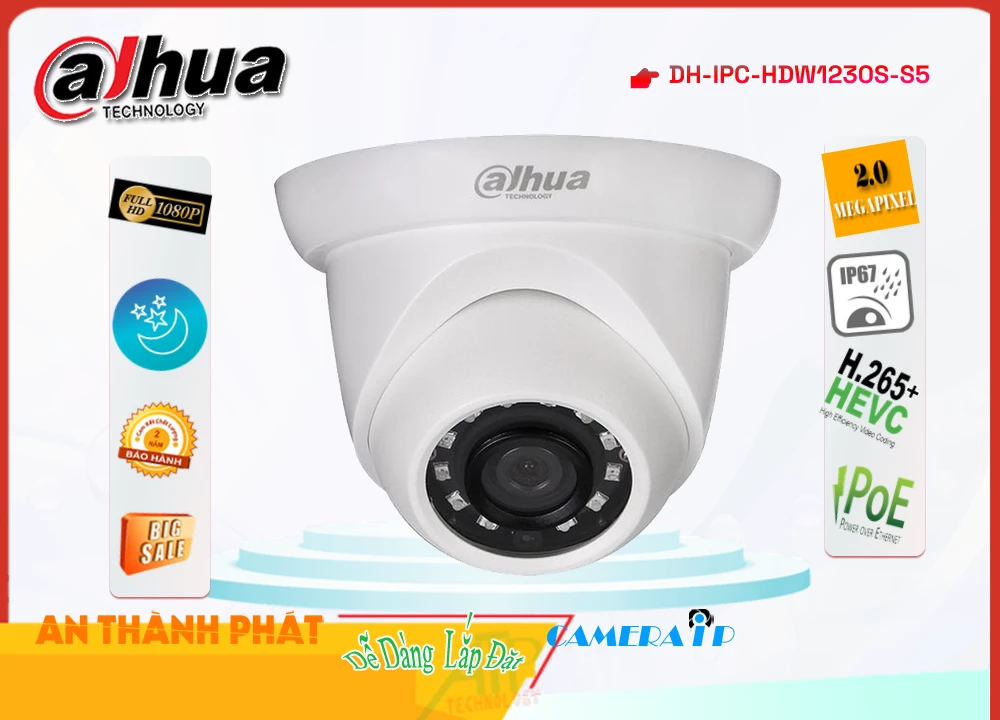 Camera Dahua Chất Lượng DH-IPC-HDW1230S-S5 Camera Dahua Chất Lượng DH-IPC-HDW1230S-S5
