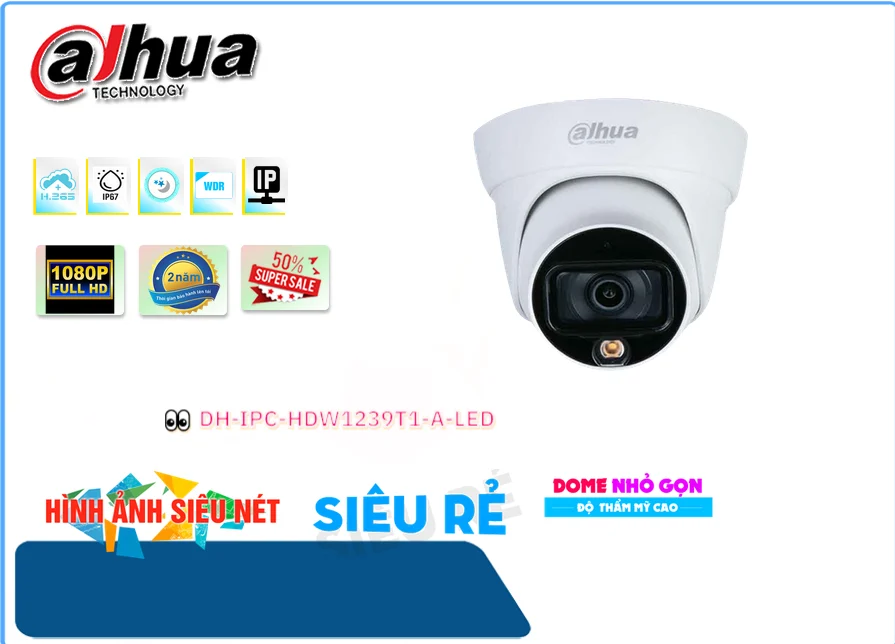 DH-IPC-HDW1239T1-A-LED sắc nét Dahua DH-IPC-HDW1239T1-A-LED sắc nét Dahua
