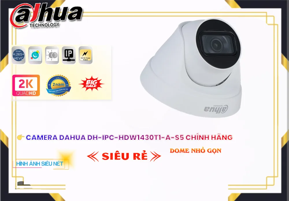 Camera DH-IPC-HDW1430T1-A-S5 Đang giảm giá Camera DH-IPC-HDW1430T1-A-S5 Đang giảm giá