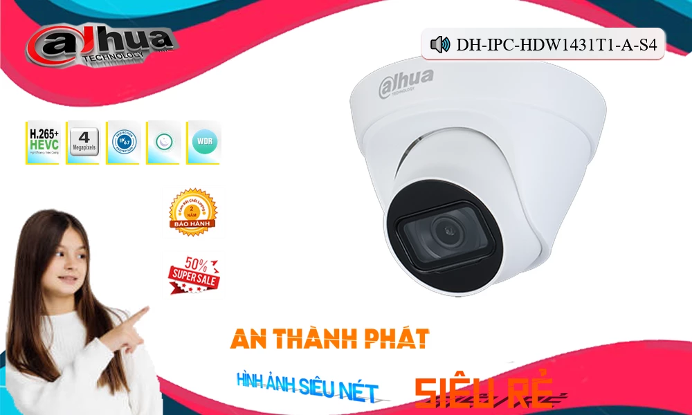 DH-IPC-HDW1431T1-A-S4 Camera Dahua Công Nghệ Mới
