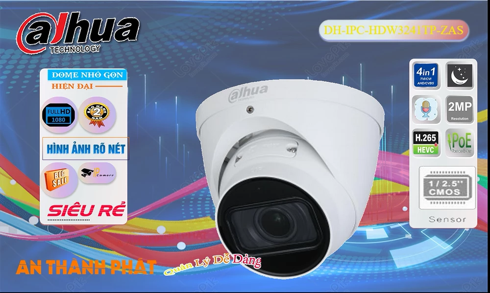 Camera Dahua DH-IPC-HDW3241TP-ZAS