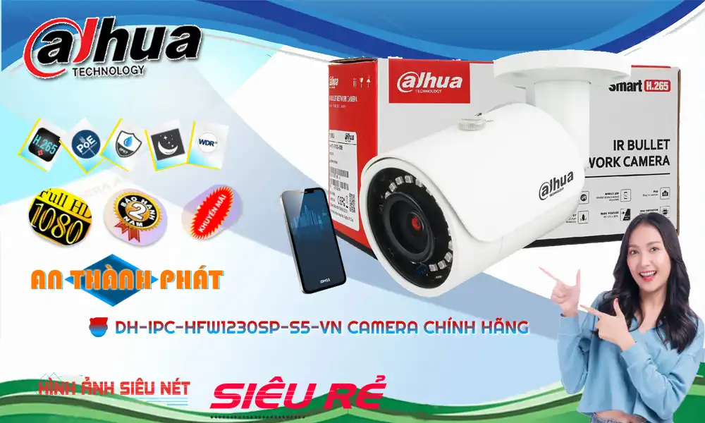 Dahua DH-IPC-HFW1230SP-S5-VN Sắc Nét Dahua DH-IPC-HFW1230SP-S5-VN Sắc Nét