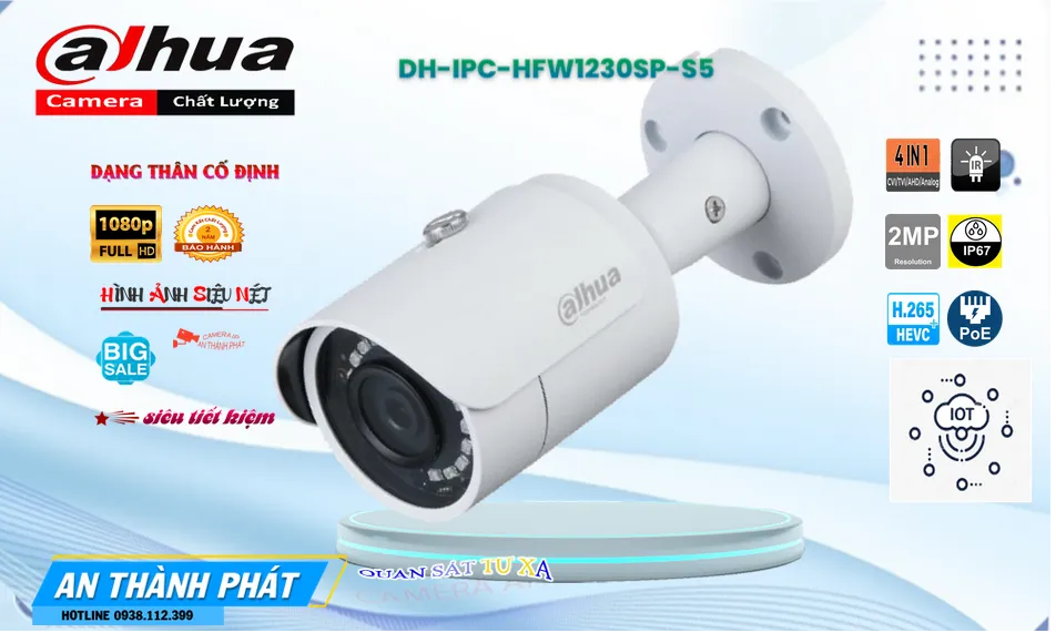 Camera Dahua DH-IPC-HFW1230SP-S5 Camera Dahua DH-IPC-HFW1230SP-S5