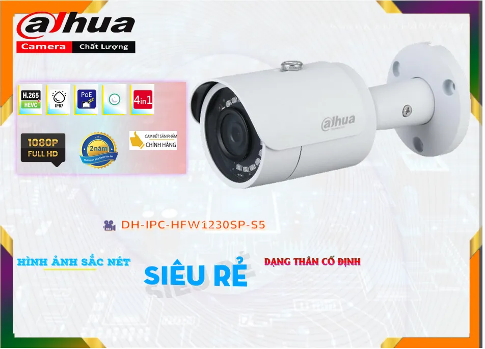Camera Dahua DH-IPC-HFW1230SP-S5 Camera Dahua DH-IPC-HFW1230SP-S5