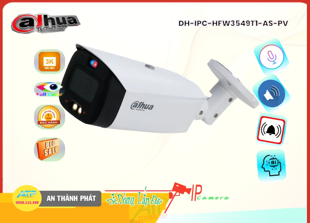 DH-IPC-HFW3549T1-AS-PV Camera Giám Sát Công Nghệ Mới DH-IPC-HFW3549T1-AS-PV Camera Giám Sát Công Nghệ Mới