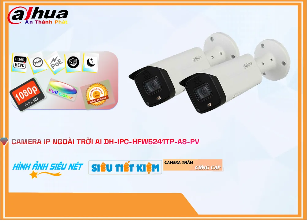 DH-IPC-HFW5241TP-AS-PV sắc nét Dahua DH-IPC-HFW5241TP-AS-PV sắc nét Dahua