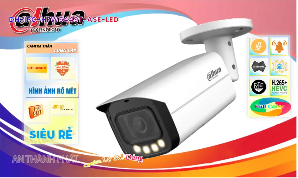 Camera Dahua DH-IPC-HFW5449T-ASE-LED Camera Dahua DH-IPC-HFW5449T-ASE-LED