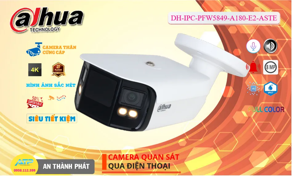 Dahua DH-IPC-PFW5849-A180-E2-ASTE Sắc Nét Dahua DH-IPC-PFW5849-A180-E2-ASTE Sắc Nét