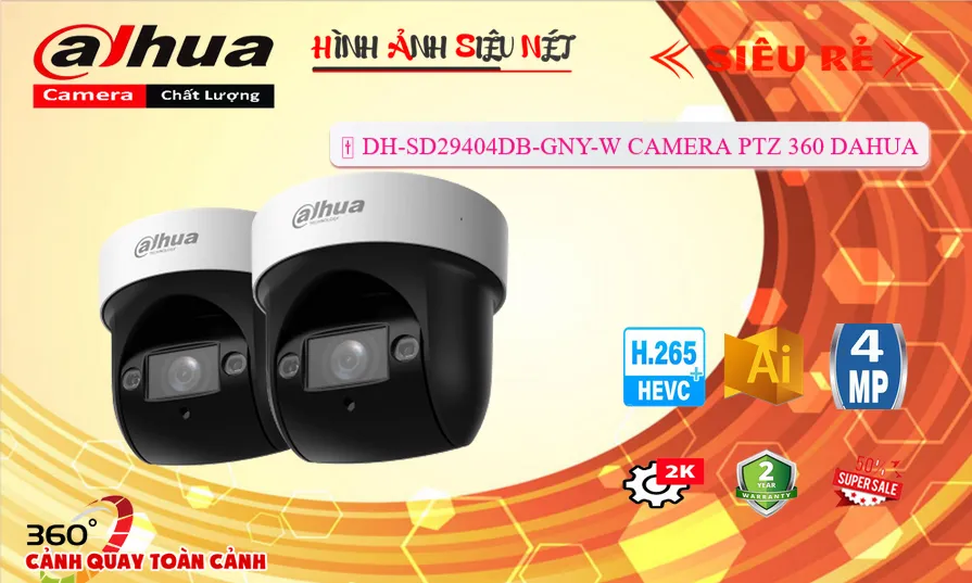 Camera Dahua Thiết kế Đẹp Công Nghệ POE DH-SD29404DB-GNY-W