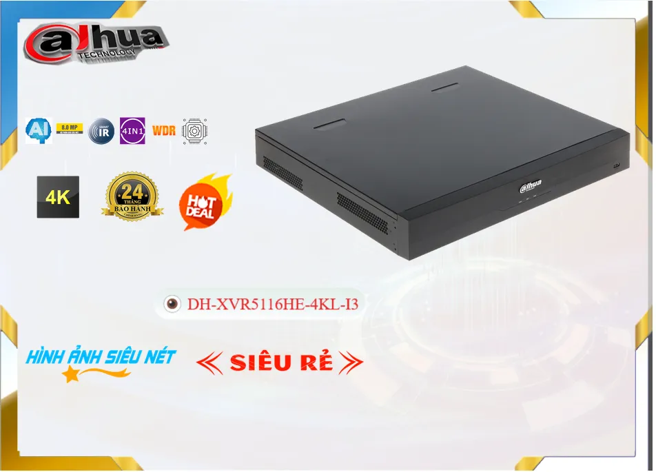 ✪ Đầu Thu KTS Dahua DH-XVR5116HE-4KL-I3 Giá rẻ ✪ Đầu Thu KTS Dahua DH-XVR5116HE-4KL-I3 Giá rẻ