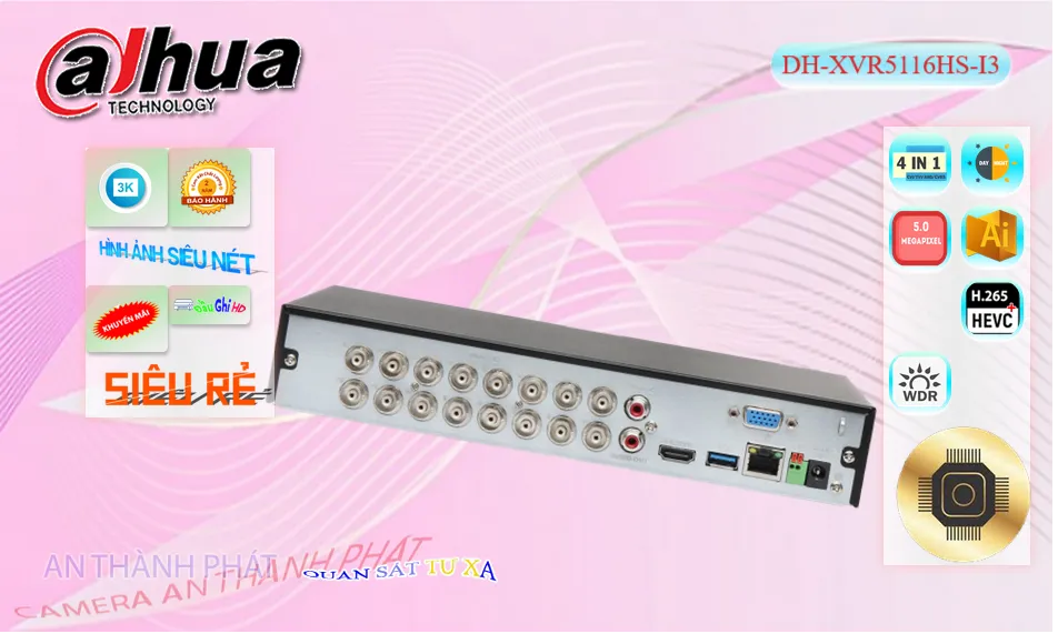 DH-XVR5116HS-I3Thiết Bị Ghi Hình Với giá cạnh tranh Dahua DH-XVR5116HS-I3Thiết Bị Ghi Hình Với giá cạnh tranh Dahua