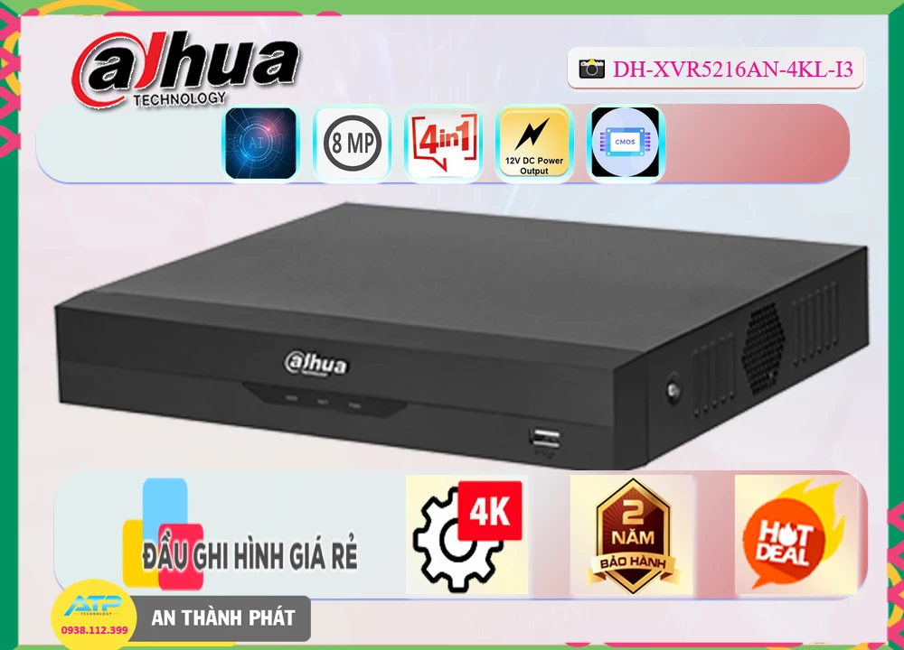 DH-XVR5216AN-4KL-I3Thiết Bị Ghi Hình Với giá cạnh tranh Dahua DH-XVR5216AN-4KL-I3Thiết Bị Ghi Hình Với giá cạnh tranh Dahua