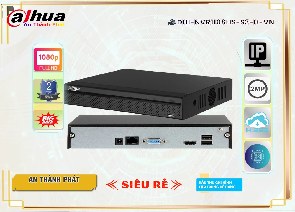 Đầu Ghi DHI-NVR1108HS-S3/H-VN Giá rẻ Đầu Ghi DHI-NVR1108HS-S3/H-VN Giá rẻ