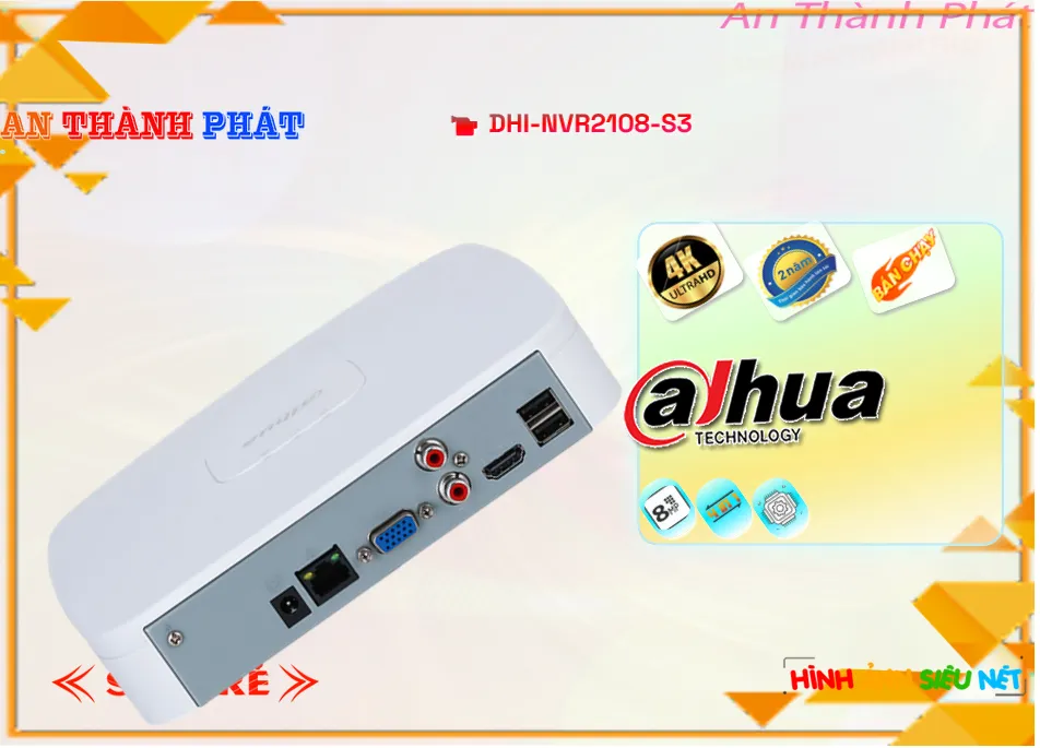 Đầu Thu KTS Dahua DHI-NVR2108-S3 Chức Năng Cao Cấp Đầu Thu KTS Dahua DHI-NVR2108-S3 Chức Năng Cao Cấp