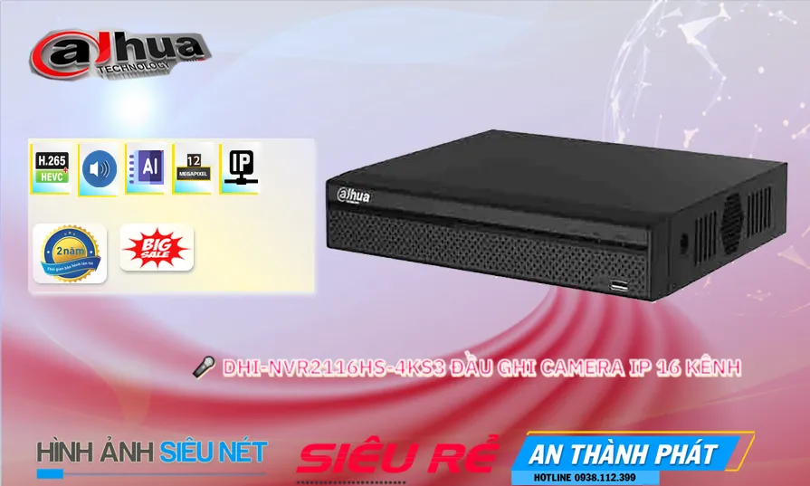 DHI-NVR2116HS-4KS3Thiết Bị Ghi Hình Chất Lượng Dahua DHI-NVR2116HS-4KS3Thiết Bị Ghi Hình Chất Lượng Dahua
