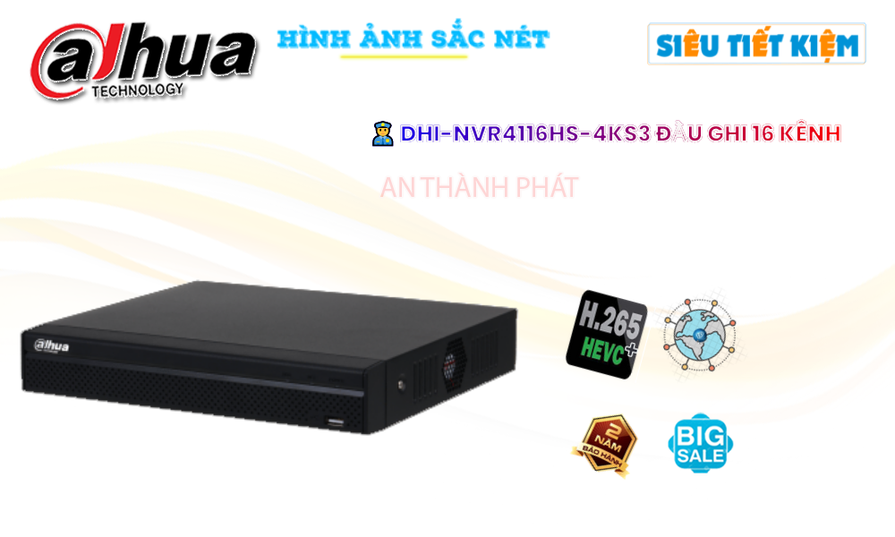 DHI-NVR4116HS-4KS3 Đầu ghi Camera Dahua Chức Năng Cao Cấp
