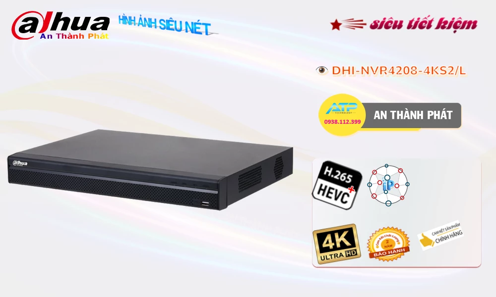 DHI-NVR4208-4KS2/L Đầu Thu Dahua