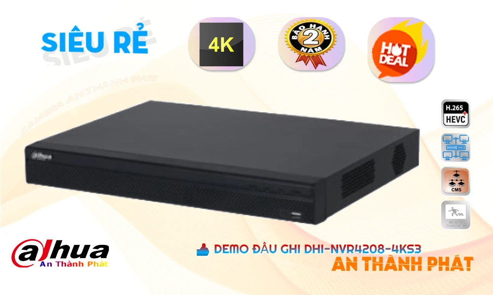 Đầu Ghi DHI-NVR4208-4KS3 Đang giảm giá