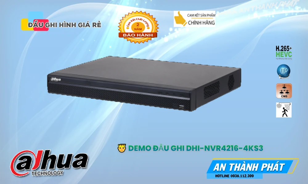 DHI-NVR4216-4KS3 Đầu ghi Camera Dahua Công Nghệ Mới
