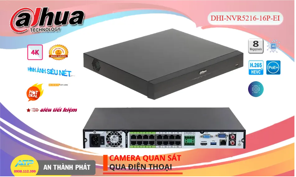 DHI-NVR5216-16P-EI Đầu ghi Camera Dahua Công Nghệ Mới DHI-NVR5216-16P-EI Đầu ghi Camera Dahua Công Nghệ Mới