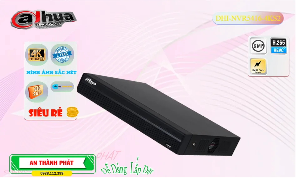 ✅ Đầu Thu KTS Dahua DHI-NVR5416-4KS2 Giá rẻ