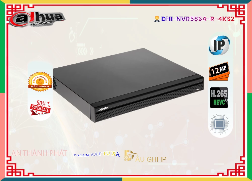 DHI-NVR5864-R-4KS2 Đầu Thu Dahua DHI-NVR5864-R-4KS2 Đầu Thu Dahua