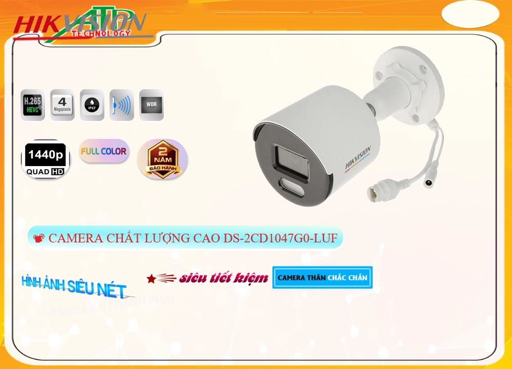 DS-2CD1047G0-LUF Camera HD IP Hikvision Chi phí phù hợp DS-2CD1047G0-LUF Camera HD IP Hikvision Chi phí phù hợp
