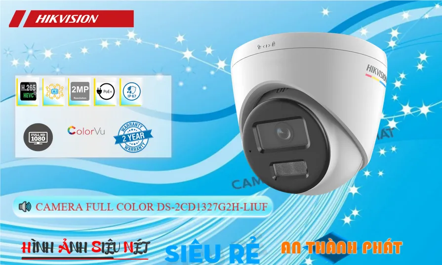 DS-2CD1327G2H-LIUF camera sắc nét Hikvision DS-2CD1327G2H-LIUF camera sắc nét Hikvision