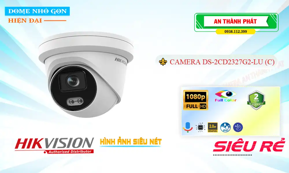 DS-2CD2327G2-LU (C) sắc nét Hikvision