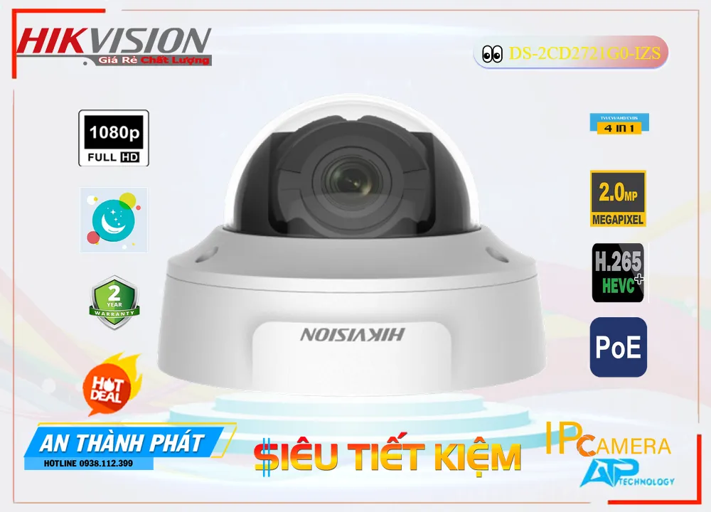 DS-2CD2721G0-IZS Camera Với giá cạnh tranh Hikvision DS-2CD2721G0-IZS Camera Với giá cạnh tranh Hikvision