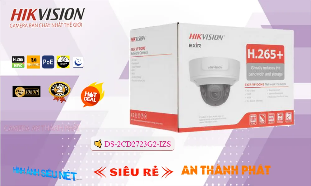 ✔️ DS-2CD2723G2-IZS Camera Hikvision Đang giảm giá ✔️ DS-2CD2723G2-IZS Camera Hikvision Đang giảm giá