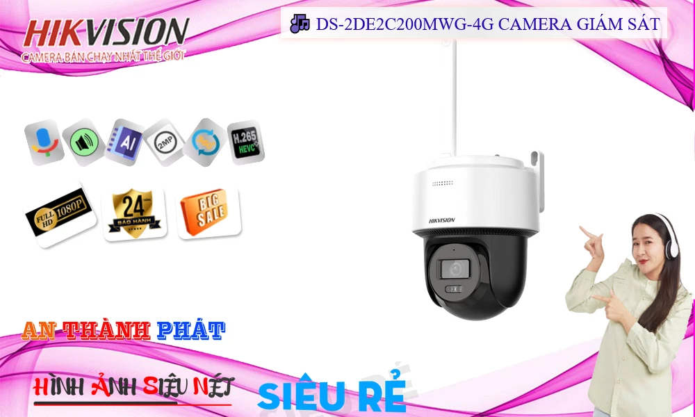 Camera Ip sắc nét DS-2DE2C200MWG-4G Giá rẻ ✨ Camera Ip sắc nét DS-2DE2C200MWG-4G Giá rẻ ✨