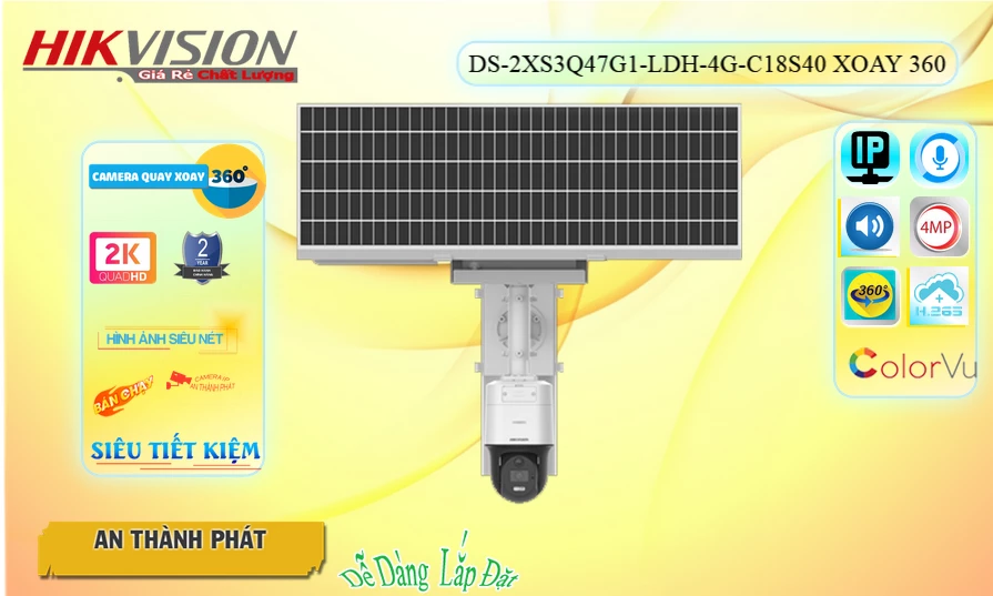 DS-2XS3Q47G1-LDH/4G/C18S40 Camera Thiết kế Đẹp Hikvision DS-2XS3Q47G1-LDH/4G/C18S40 Camera Thiết kế Đẹp Hikvision