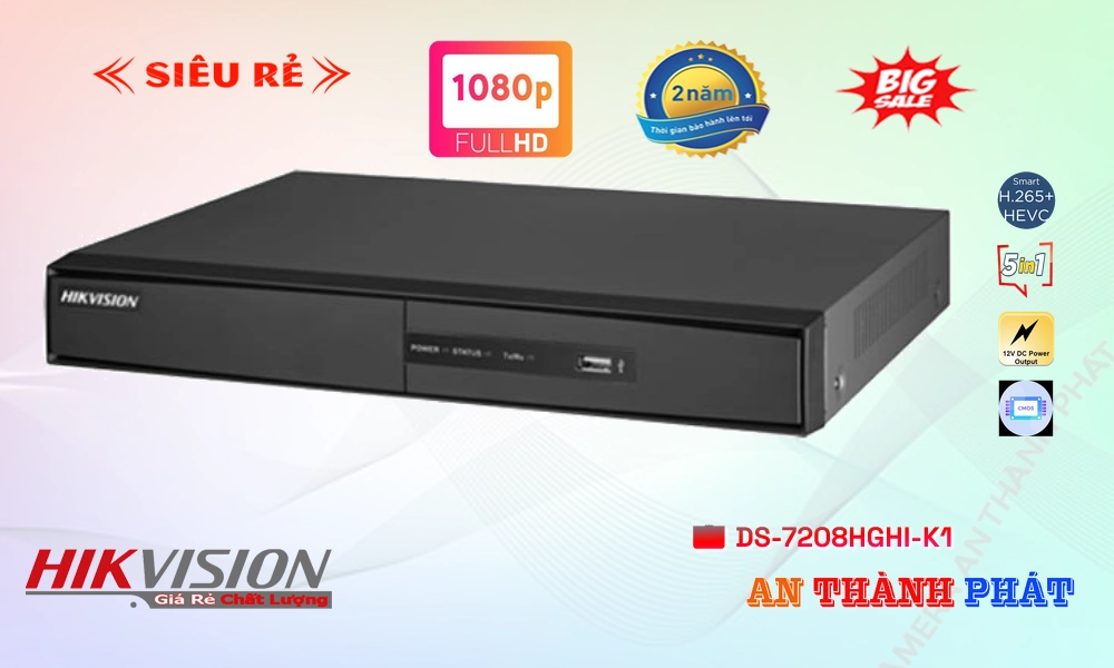 DS-7208HGHI-K1Thiết Bị Ghi Hình Thiết kế Đẹp Hikvision DS-7208HGHI-K1Thiết Bị Ghi Hình Thiết kế Đẹp Hikvision