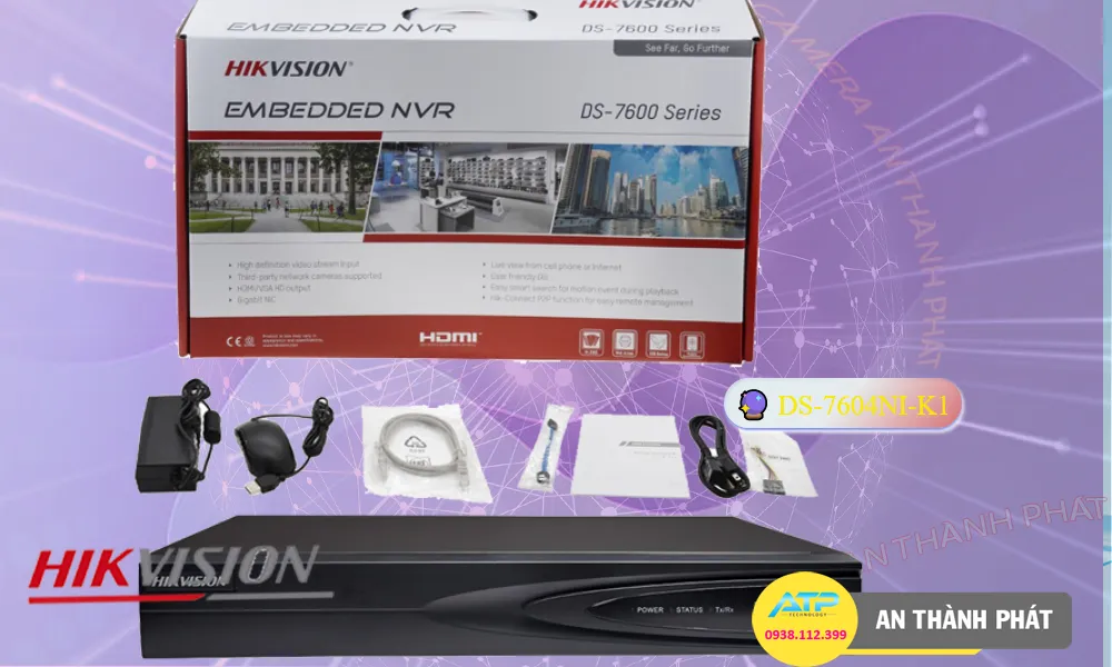 DS-7604NI-K1 Hikvision Thiết kế Đẹp