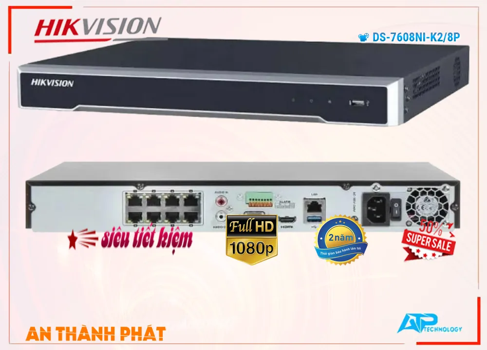 DS-7608NI-K2/8P Sắc Nét Hikvision