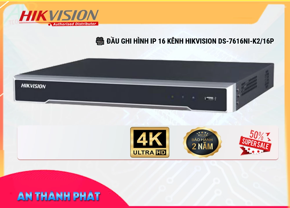 DS-7616NI-K2/16P Đầu Thu Hikvision DS-7616NI-K2/16P Đầu Thu Hikvision