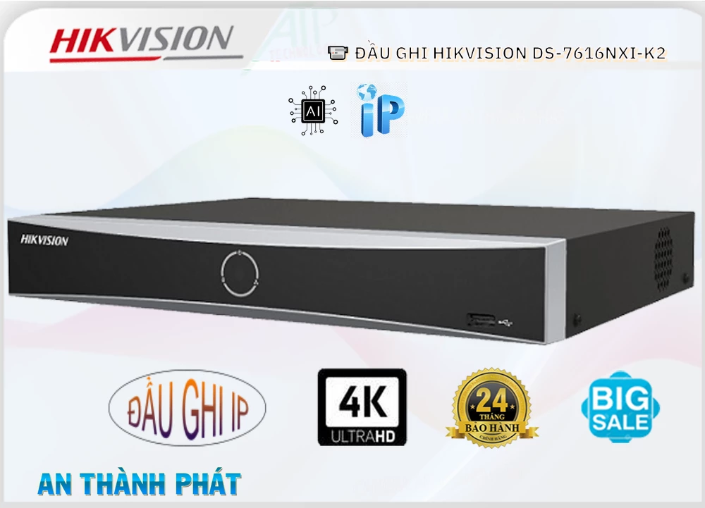 DS-7616NXI-K2 Đầu ghi Camera Hikvision DS-7616NXI-K2 Đầu ghi Camera Hikvision